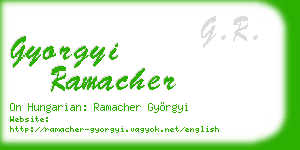 gyorgyi ramacher business card