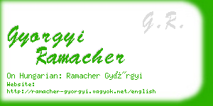gyorgyi ramacher business card